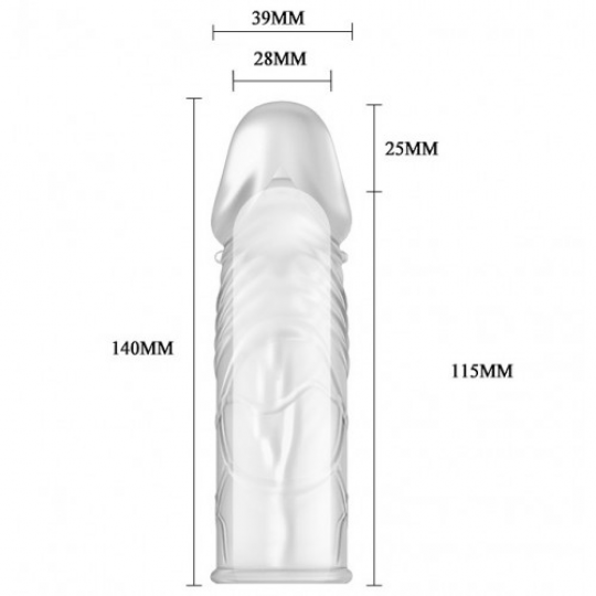 Прозрачная насадка на пенис Penis Sleeve + 2,5 см