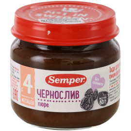 Пюре фруктовое «Semper» чернослив, 80 г