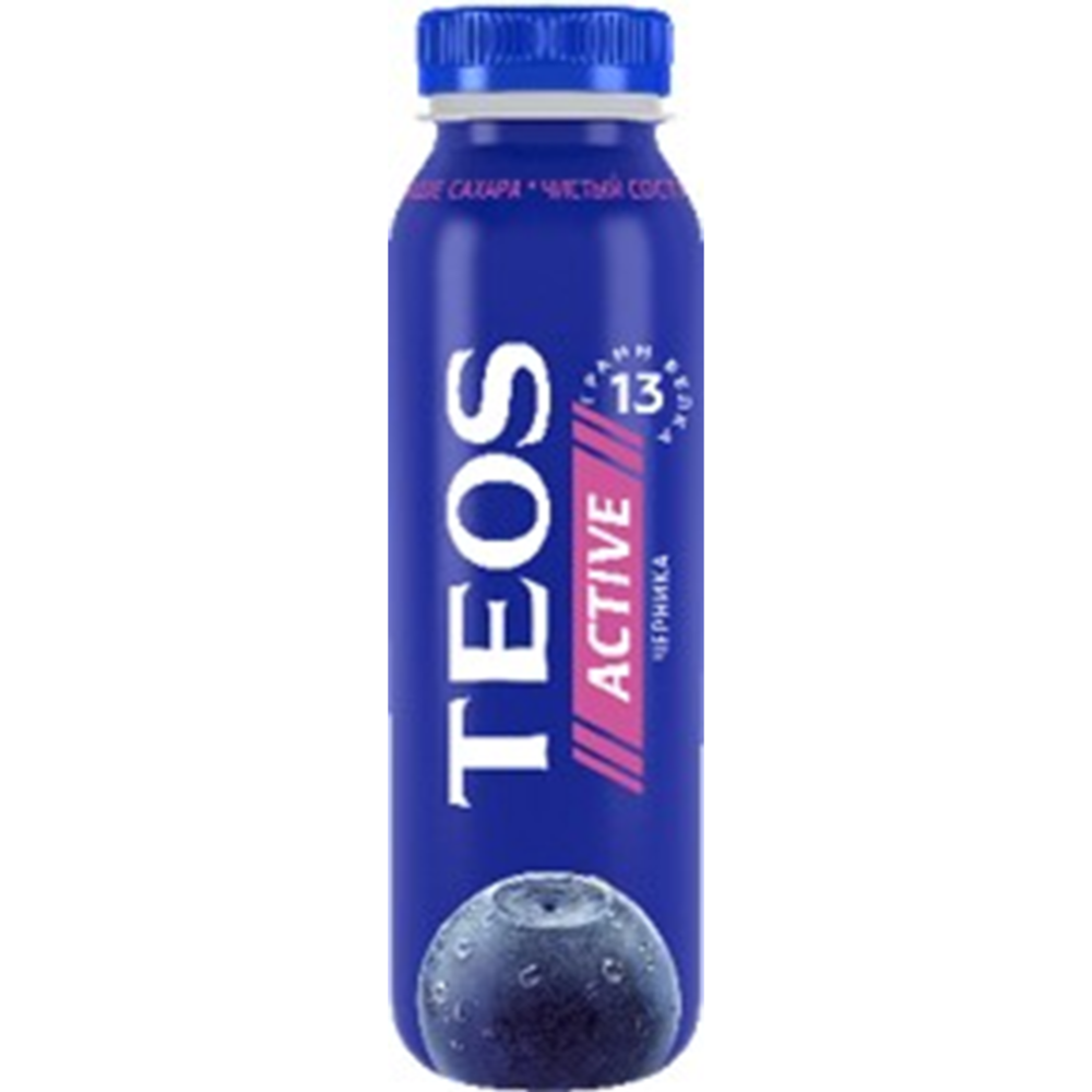 Йогурт питьевой «Teos» Active, черника, 1.8%, 260 г #0