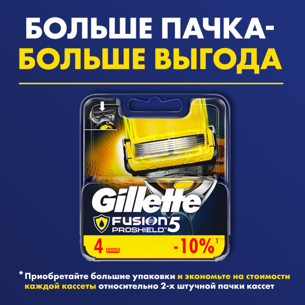 Сменные кассеты «Gillette» Fusion ProShield, 4 шт