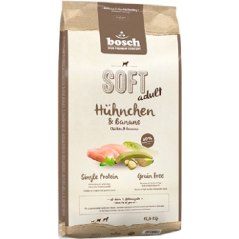 Корм для собак «Bosch» Soft, Adult, 50700125, курица/банан, 12.5 кг