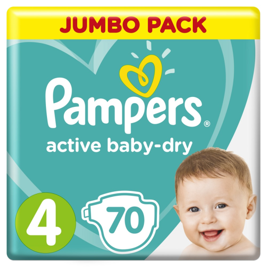 Pampers  Аctive Вaby 4 Maxi   9-14 кг  подгузники, Россия,   70 шт    { 44769 }