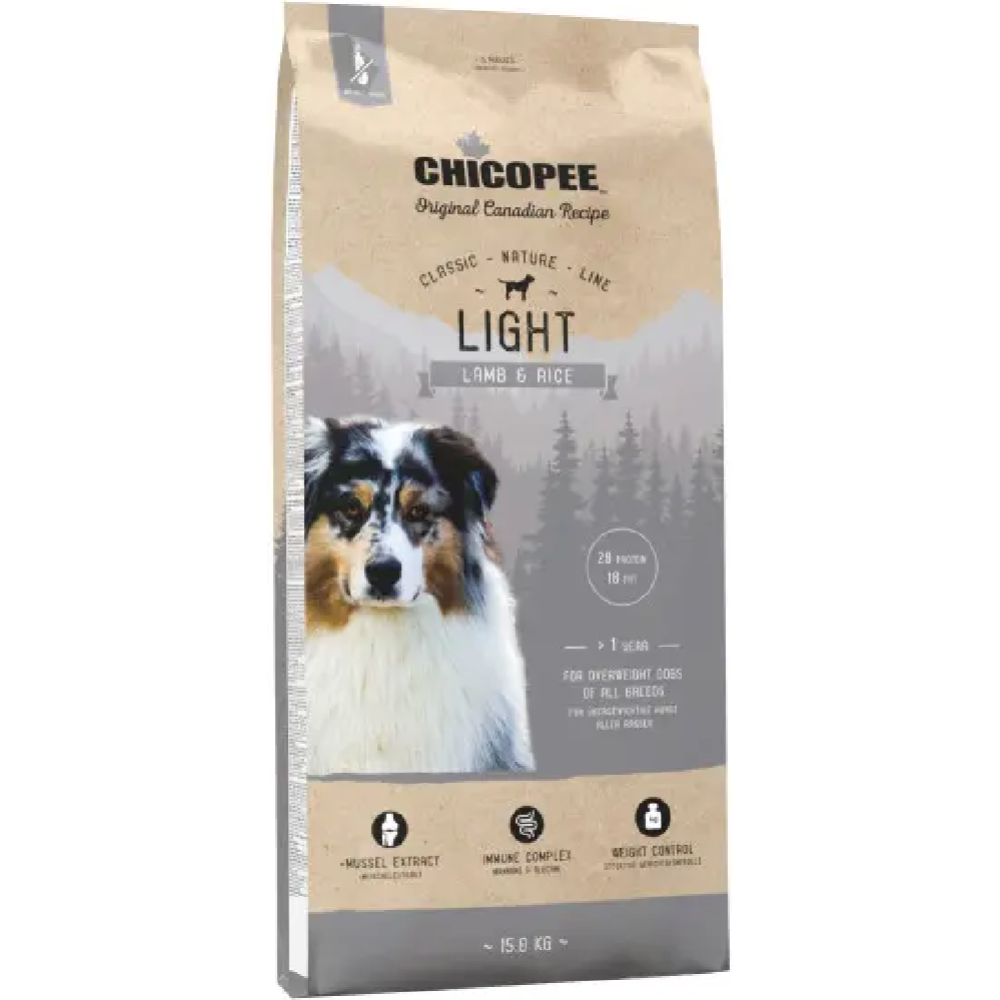 Корм для собак «Chicopee» CNL Light, 8296015, ягненок/рис, 15 кг
