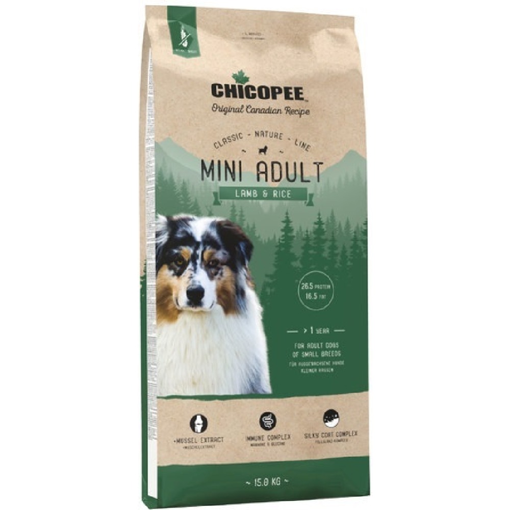 Корм для собак «Chicopee» CNL Mini Adult, 8289015, ягненок/рис, 15 кг