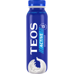 Йогурт пи­тье­вой «Teos» Active, на­ту­раль­ный, 2%, 260 г