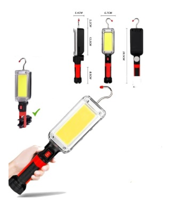 Фонарь лампа светодиодная магнит крюк 2 режима работы зарядка Micro USB аккумулятор YYC-857-2-СОВ