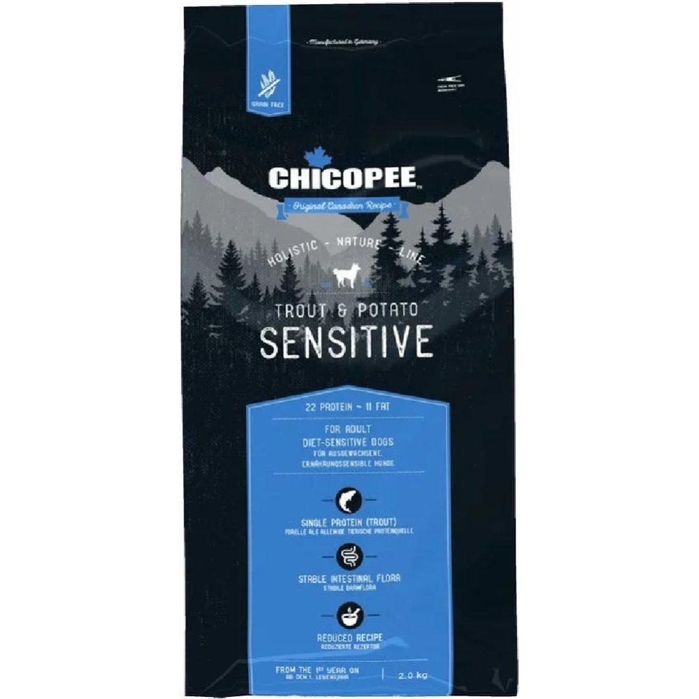 Корм для собак «Chicopee» HNL Sensetive, 5359302, форель/картофель, 2 кг