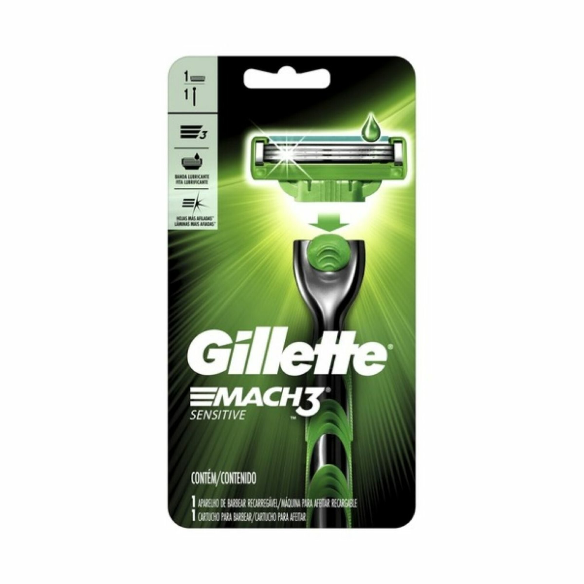 Бритва / станок для бритья мужской Gillette Mach 3 Sensitive с 1 кассетой