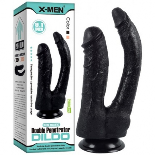 Двойной фаллоимитатор с присоской X-Men Double Penetrator Dildo 20 и 24 см