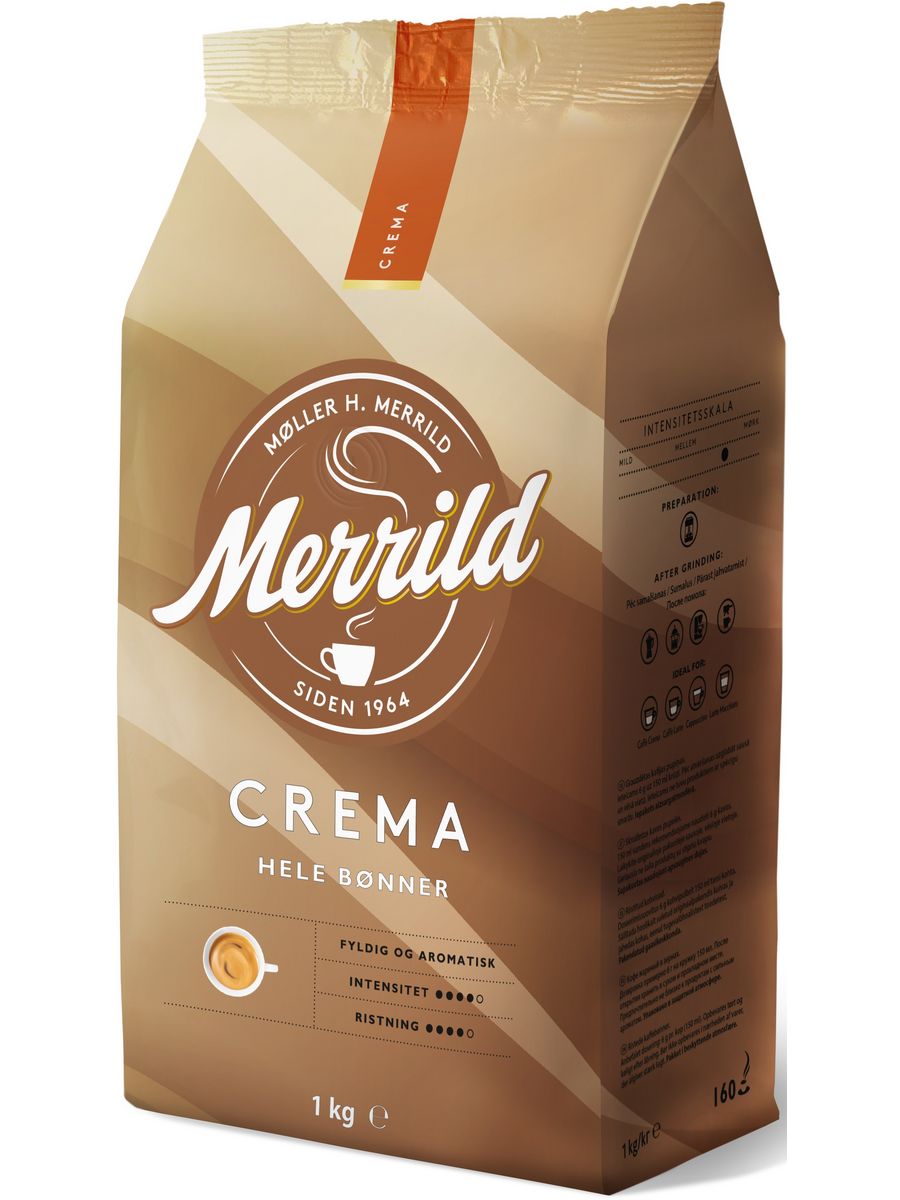 Кофе в зернах MERRILD Crema, 1000г, Италия