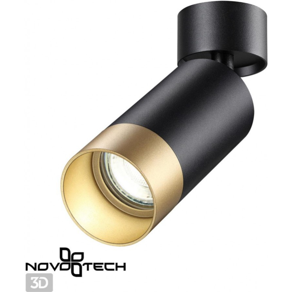Светильник накладной «Novotech» Slim, Over NT22, 370871, черный/золото