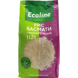 Рис «Ecoline Green» Бас­ма­ти, про­па­рен­ный, длин­но­зер­ный, 800 г