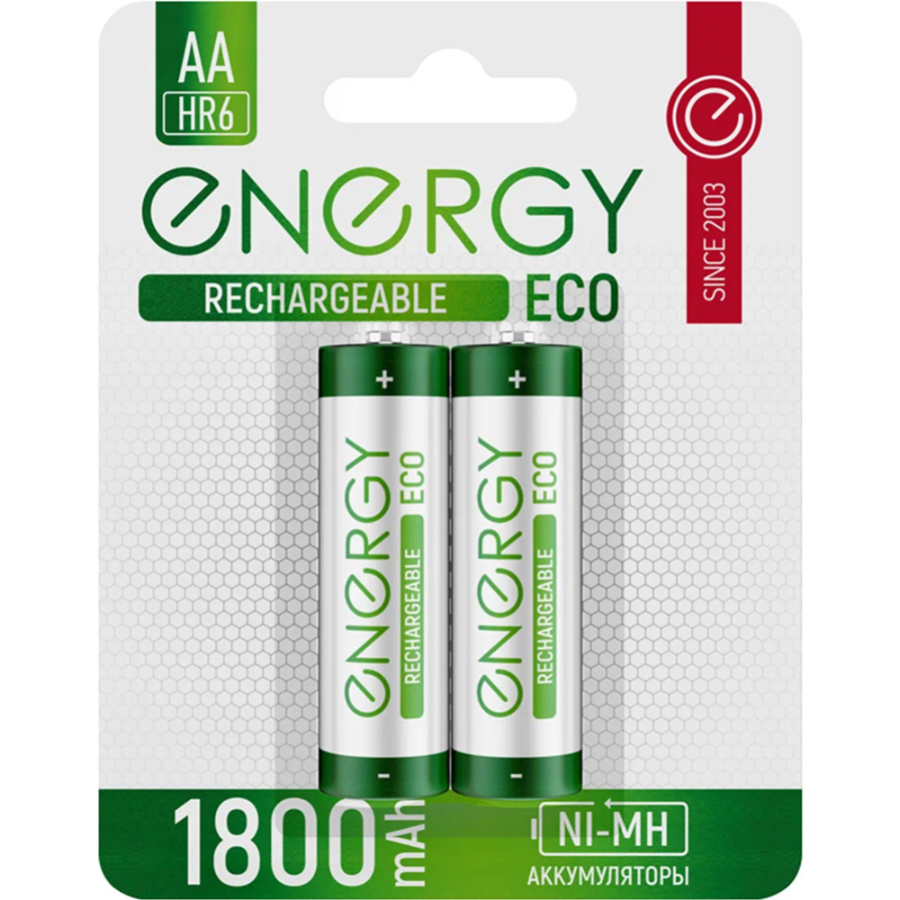 Комплект аккумуляторов «Energy» Eco NIMH-1800-HR6/2B АА, 104988