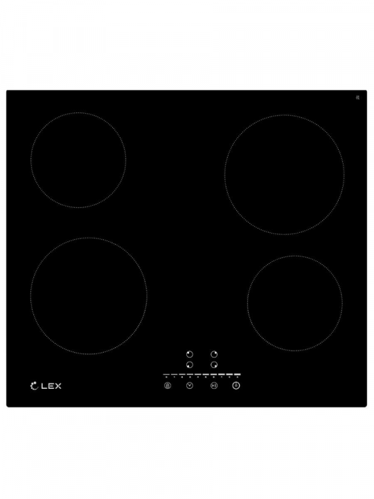 Варочная панель электрическая LEX EVH 640-1 BL, 4 конфорки, 6000 Вт, черная