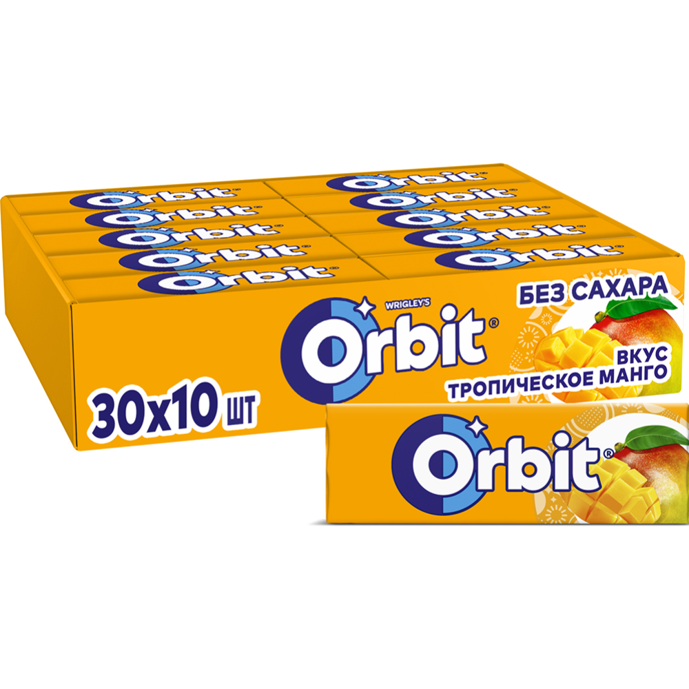 Жевательная резинка «Orbit» тропическое манго, 13.6 г