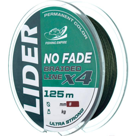 Леска плетеная «Lider» No Fade X4, NF-018, 125 м, 0.18 мм