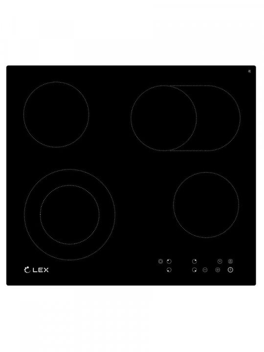 Варочная панель электрическая LEX EVH 642 BL, 4 конфорки, 6600 Вт, черная