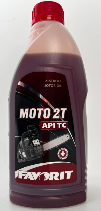 Масло для двухтактных двигателей красное FAVORIT 2T MOTO 1л