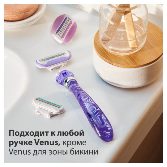 Подарочный набор бритва / станок для бритья женский Gillette Venus Swirl Deluxe Smooth Flexball с 2 кассетами + кос­ме­тич­ка