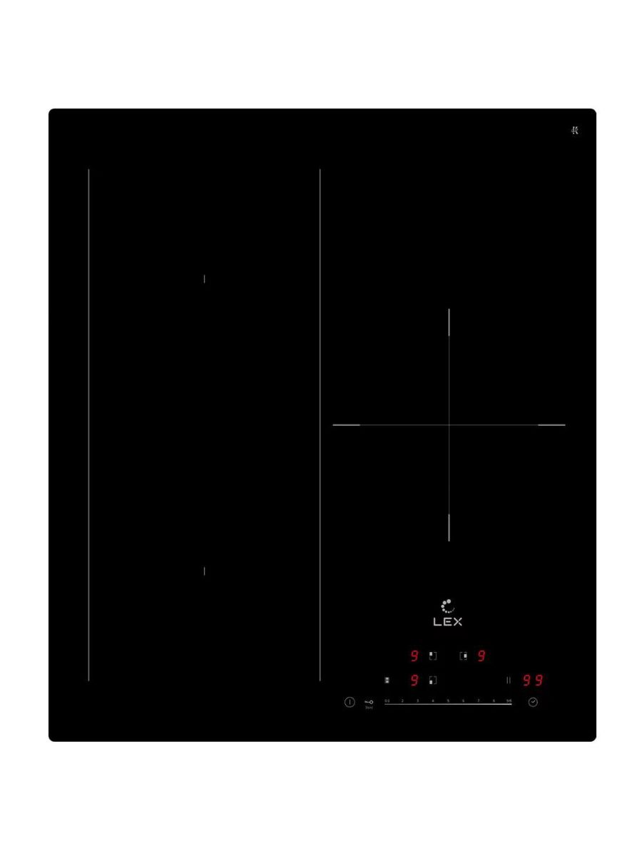 Варочная панель индукционная LEX EVI 431A BL, 3 конфорки, 5700 Вт, черная