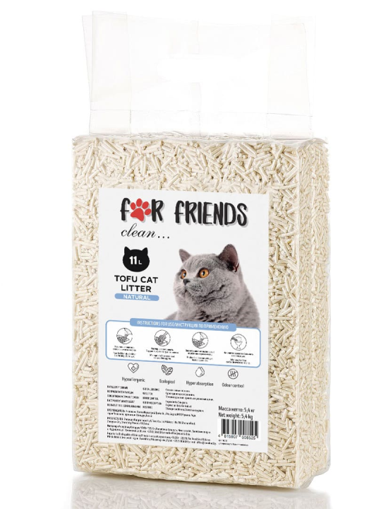 Наполнитель соевый For Friends Tofu Natural, 11 л