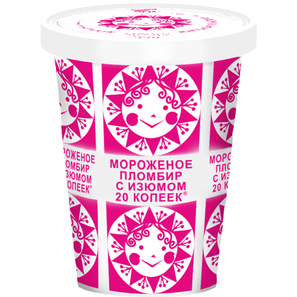 Мо­ро­же­ное «20 ко­пе­ек» плом­бир клас­си­че­ский с изюмом, 225 г