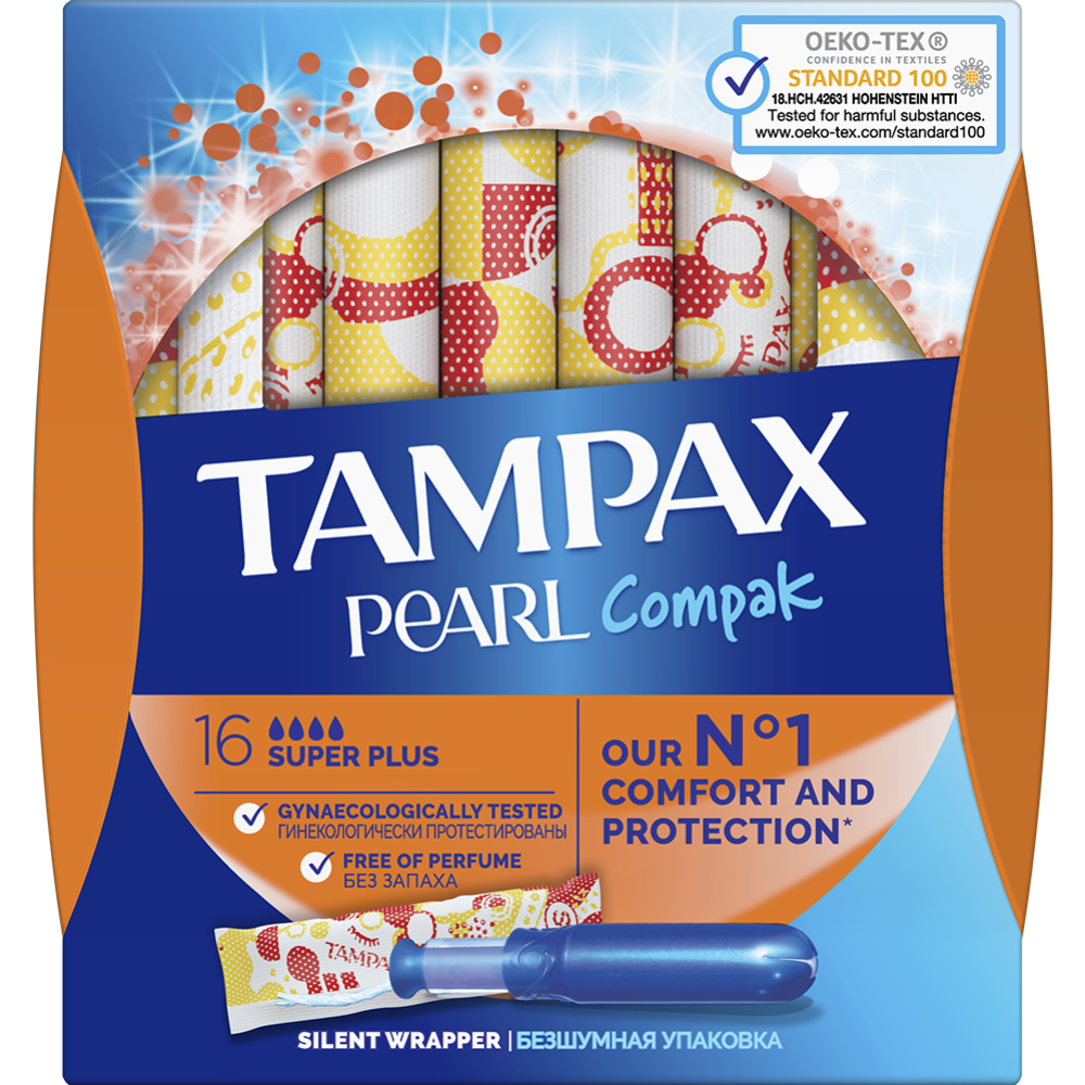 Тампоны женские «Tampax» Compak Pear, с аппликатором, Super Plus, 16 шт