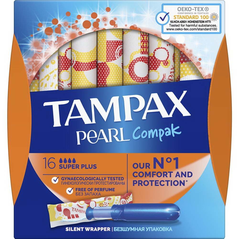 Тампоны женские «Tampax» Compak Pear, с аппликатором, Super Plus, 16 шт