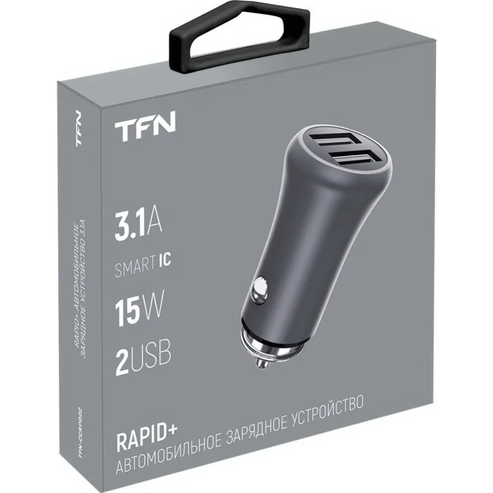 Автомобильное зарядное устройство «TFN» TFN-CCRPD02, без кабеля, grey