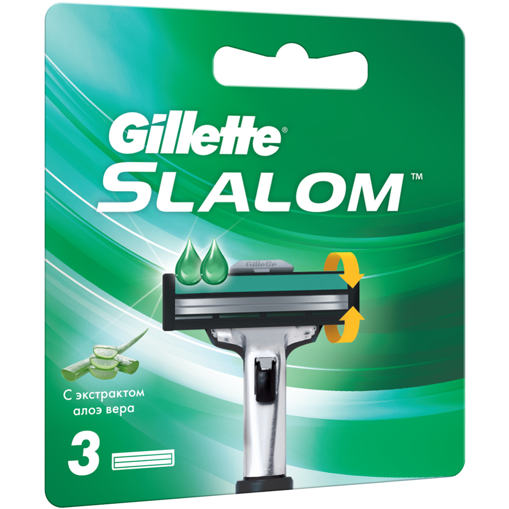 Cменные кассеты «Gillette» Slalom со смазывающей полоской, 3 шт #1