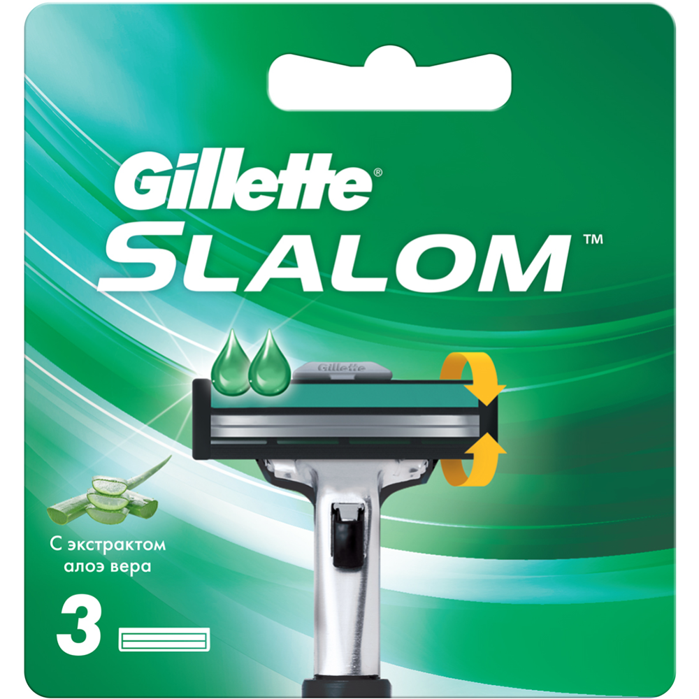 Cменные кассеты «Gillette» Slalom со смазывающей полоской, 3 шт #3