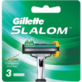 Cмен­ные кас­се­ты «Gillette» Slalom со сма­зы­ва­ю­щей по­лос­кой, 3 шт