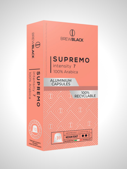 Кофе в капсулах Nespresso Brew Black Supremo 100% арабика / 10 шт.