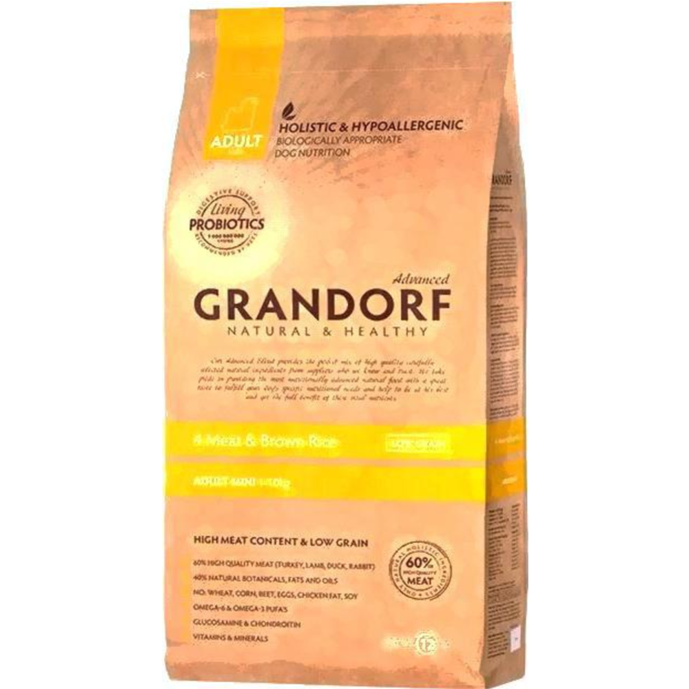 Корм для собак «Grandorf» 4 Meat&Rice Probiotic Mini, с пробиотиками, 1 кг