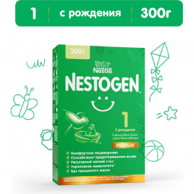Смесь сухая мо­лоч­ная «Nestle» Nestogen 1, для ре­гу­ляр­но­го мяг­ко­го стула, 300 г