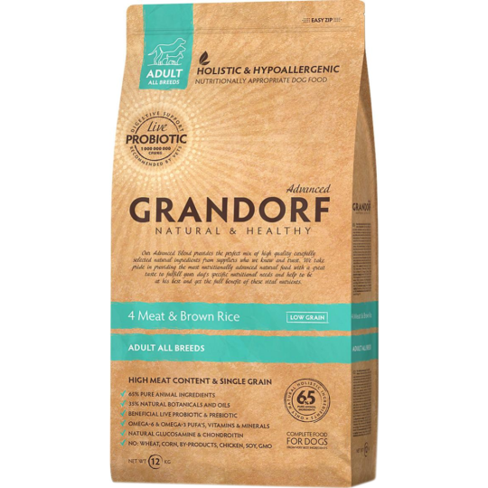 Корм для собак «Grandorf» 4 Meat&Rice Probiotic All Breeds, с пробиотиками, 1 кг