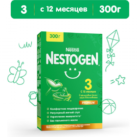 На­пи­ток мо­лоч­ный сухой «Nestle» Nestogen 3, для ком­форт­но­го пи­ще­ва­ре­ния, 300 г