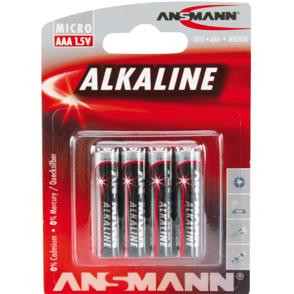 Элементы питания «Ansmann» Red Alkaline, 1.5В, ААА, 4 шт