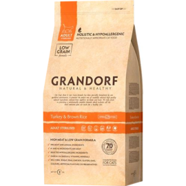 Корм для кошек «Grandorf» Turkey&Rice Sterilised, монобелковый, 2 кг