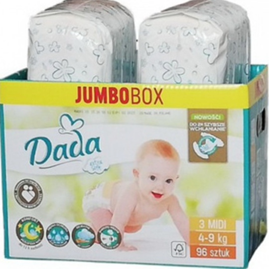 Подгузники детские «Dada» Extra Soft, размер Midi 3, 4-9 кг, 96 шт