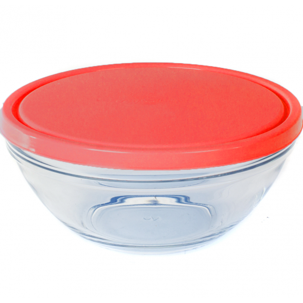 Салатник «Pasabahcе Chef"s» с пластмассовой крышкой,красный, 230 мм 