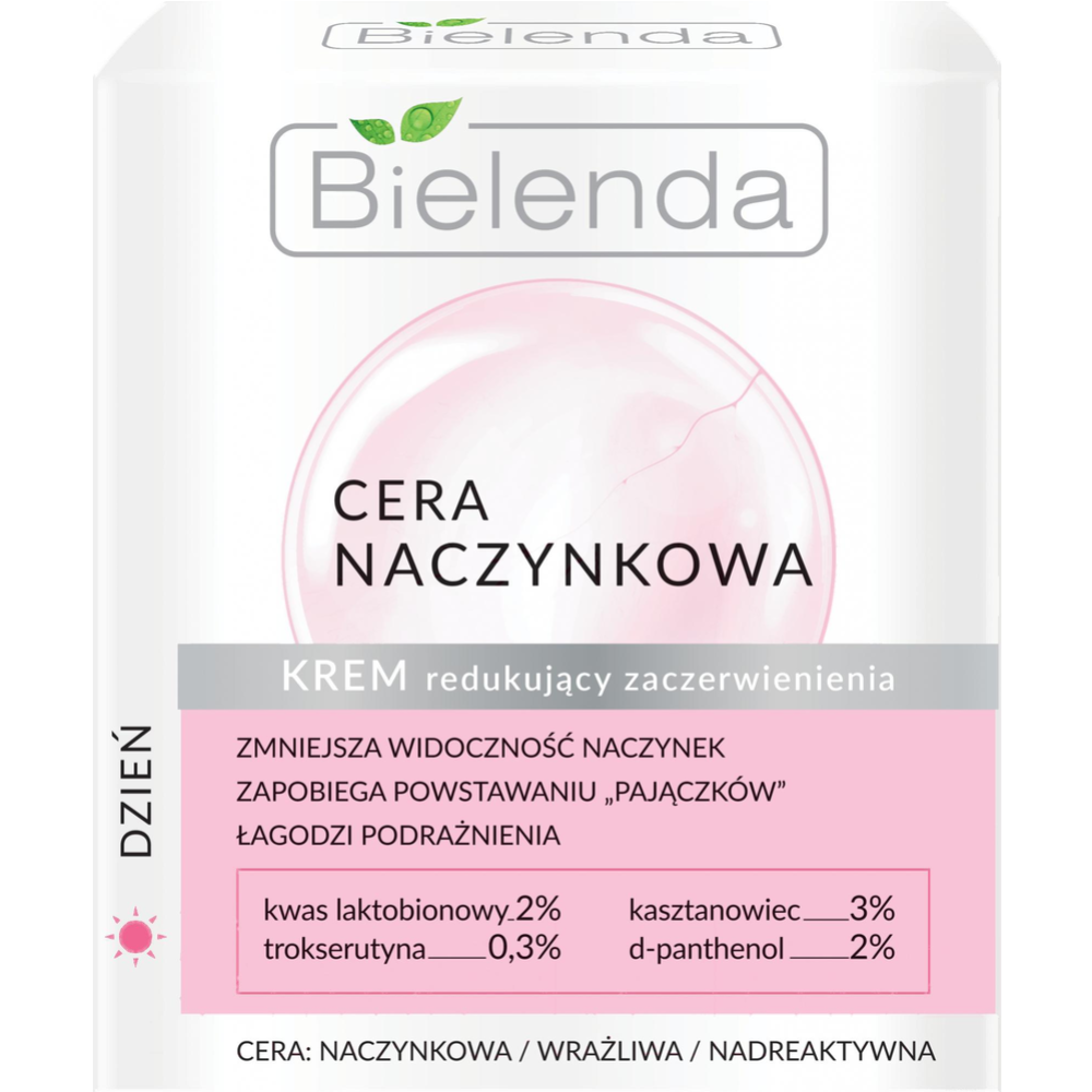 Крем для лица «Bielenda» Capillary Skin, успокаивающий, дневной, 36003, 50 мл
