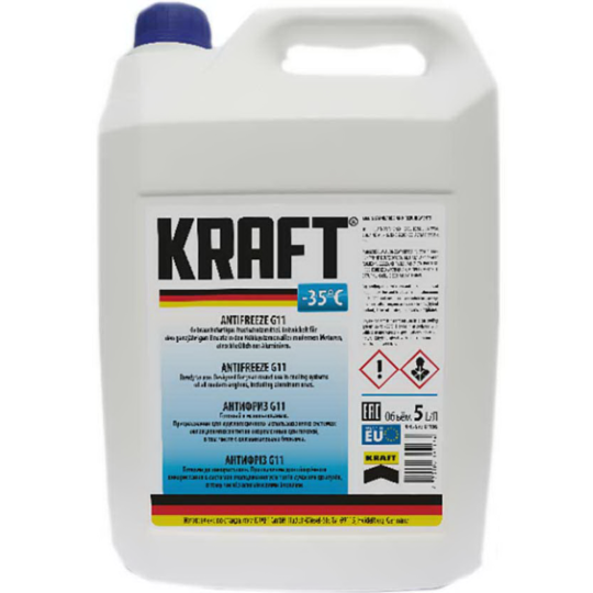 Антифриз «Kraft» G11, синий, 5 л