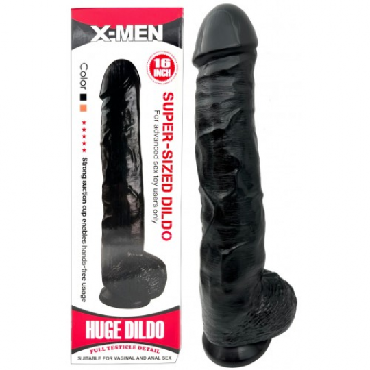 Черный фаллос-гигант X-Men Super-Sized Huge Dildo 39 см