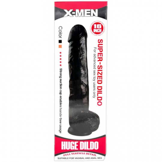 Черный фаллос-гигант X-Men Super-Sized Huge Dildo 39 см