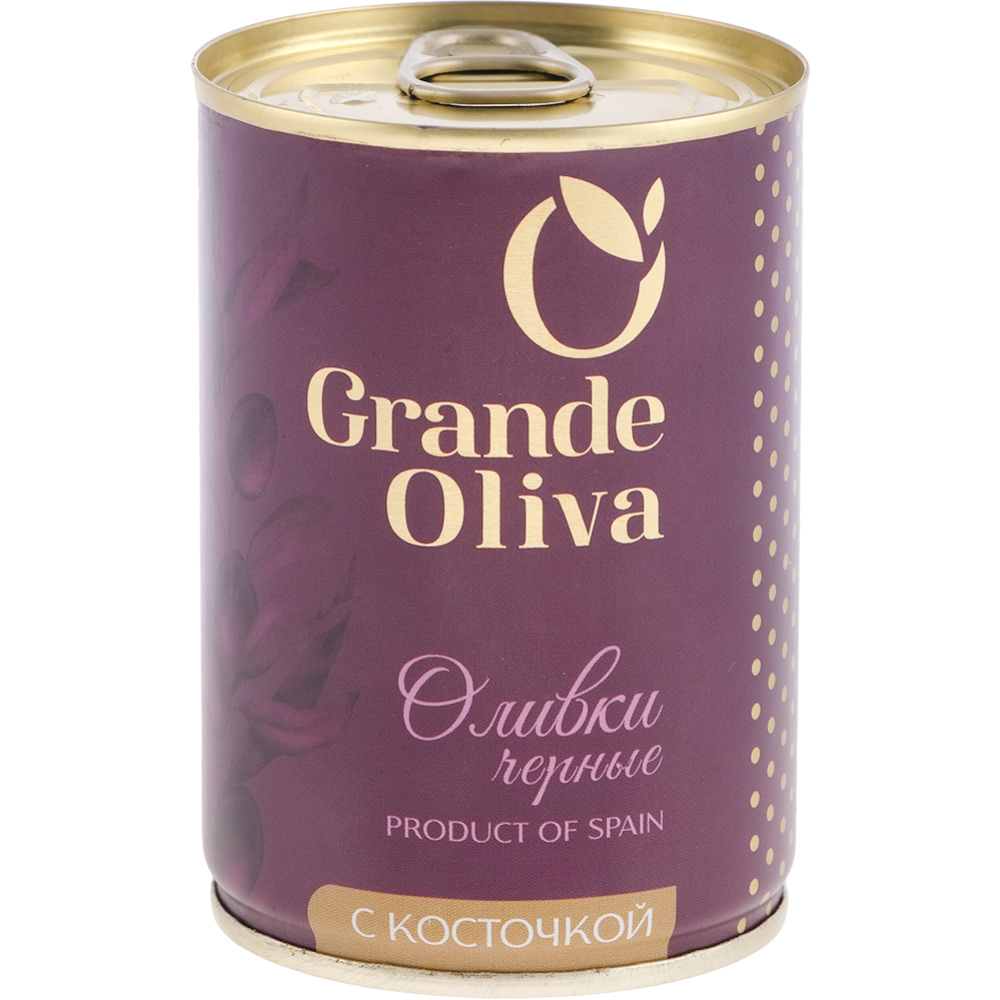 Оливки «Grande Oliva» черные, с косточкой, 280 г #0