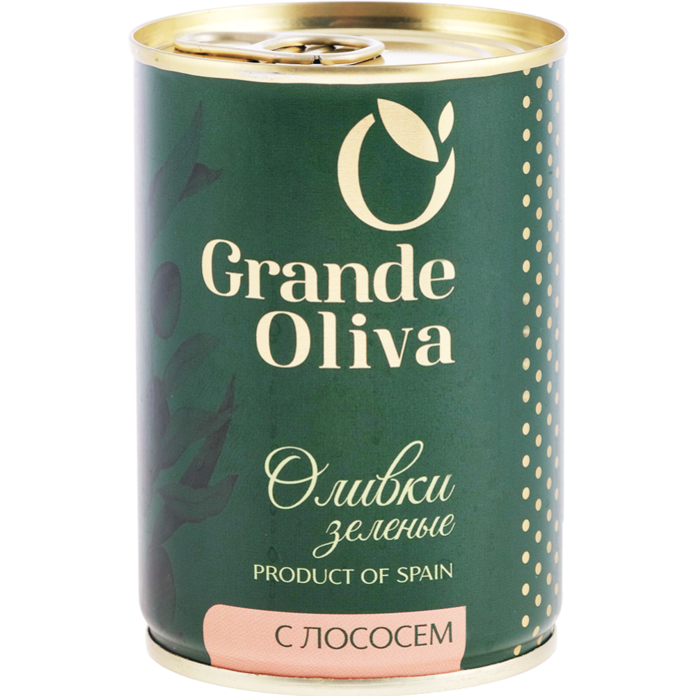 Оливки «Grande Oliva» зеленые, фаршированные лососем, 280 г #0
