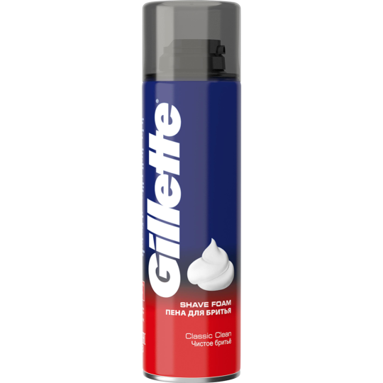 Пена для бритья «Gillette» Foam Classic Clean Чистое бритье, 200 мл.  