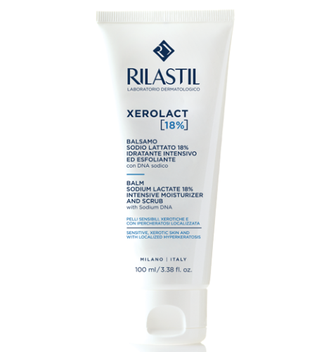 Rilastil XEROLACT Увлажняющий бальзам 18% соли молочной кислоты для чувствительной, очень сухой и склонной к избыточному ороговению кожи, 100 мл