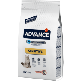 Корм для кошек «Advance» Adult Sensitive, лосось/рис, 1.5 кг